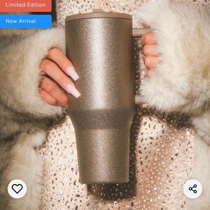 HydroJug Metallic Gold Glitter Travel Tumbler